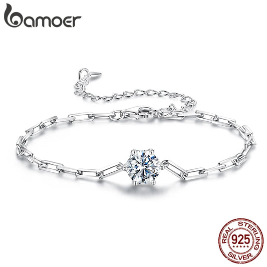 Pulseira Prata 925 em Moissanite - Bamoer