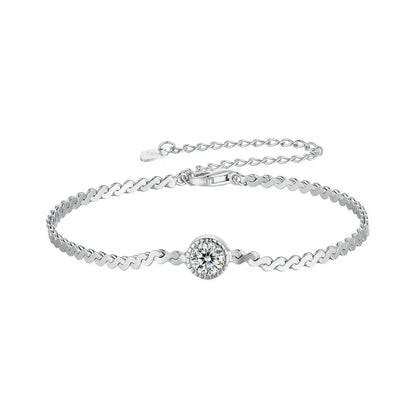 Pulseira Prata 925 Cravação Flutuante em Moissanite - Bamoer