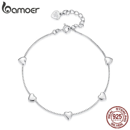 Pulseira Prata 925 Coração - Bamoer