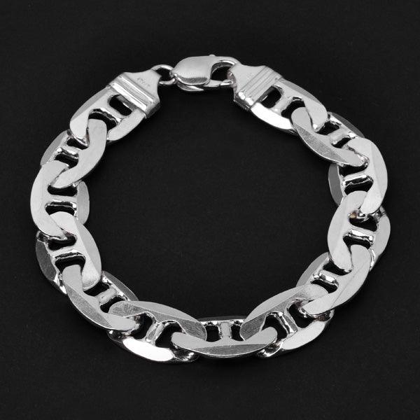 Pulseira-de-Prata-de-Elos-14-mm-/-Comprimento-20-cm