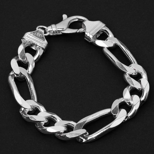 Pulseira-de-Prata-Figaro-/-Comprimento-22-cm