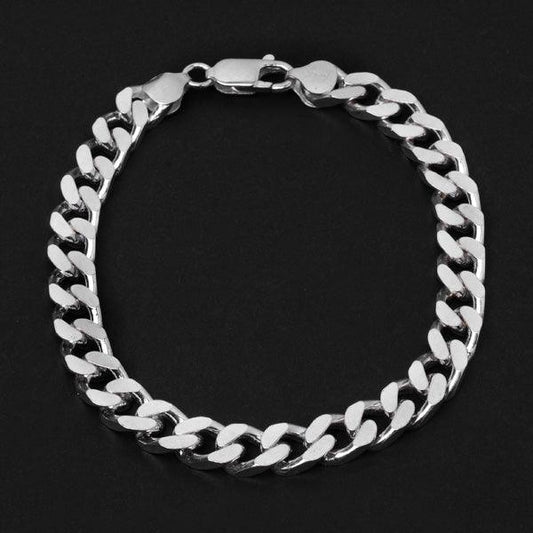 Pulseira-de-Prata-Gourmette-/-Comprimento-22-cm-8mm