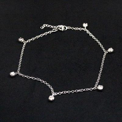 Tornozeleira-de-Prata-925-Portuguesa-com-Pedra-de-Zirconia-26cm
